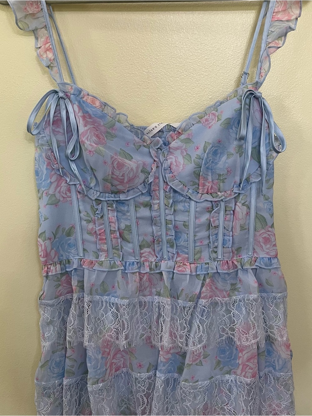 NEW NEW Altar’d State Blue and Pink Rhiannon Floral Maxi Dress Size XS, S, & L - Picture 6 of 16